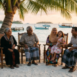 maldivian family golden hour